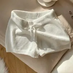 ニット ショートパンツ Lサイズ ホワイト