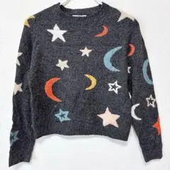 ✨️美品‼️ BB DAKOTA 【XS】 星 月 モチーフ ニット セーター 総柄のサムネイル
