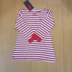 BOBSON キッズ 長袖ワンピース ボーダー 赤白