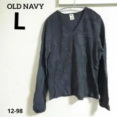 OLD NAVY【L】Vネック長袖カットソー グレー