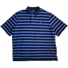 POLO GOLF ラルフローレン ボーダー 半袖 ポロシャツ 刺繍 黒 青