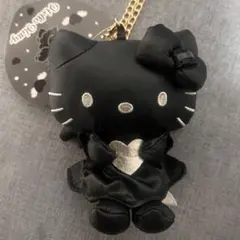 ♡サンリオ＊ハローキティ　レザー調エンジェルマスコットキーホルダーBK♡