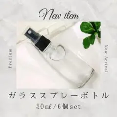 アルコール対応 ガラス制 6本入 持ち運びやすい スプレーボトル 50ml