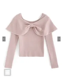 GRL ビッグリボンパールニットトップス