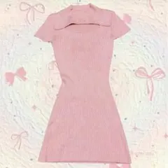 Darich ダーリッチ カットリボンニットワンピース ピンク Free