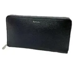 Paul Smith長財布ラウンドファスナー マルチストライプ ブラック レッド