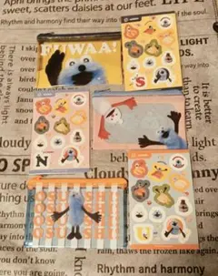 スシロー スンスンコラボ クリアポーチ＆シール 3種コンプリートセット