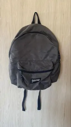 【完売品】THRASHER レザーリュックサック　ブラックのサムネイル
