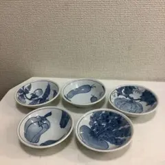 6031⑥★青い野菜デザイン 小皿　5個セット★