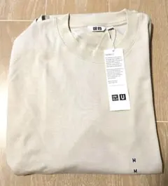 エアリズムコットンクルーネックTシャツ 長袖 Mサイズ NATURAL