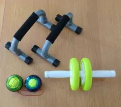 腹筋ローラーとプッシュアップバーセット　筋トレ