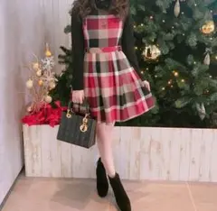 【未使用】ブルーレーベル シャツ ワンピース チェック ピンク 36 羽織り 未使用】ブルーレーベル ワンピース シアー ニット チェック