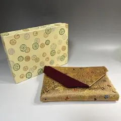茶道具　数奇袋（金彩花唐草孔雀文）　帛紗入れ