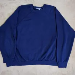 80年代　ラグラン　プレーンスウェット　ネイビー 無地　ブランク