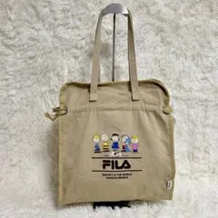 美品✨FILA スヌーピー 巾着トートバッグ 2WAY キャンバス