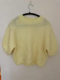 中古美品 ZARA モヘア混 ニット セーター イエロー S