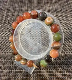 雨*！様 A-320 カラフル 天眼瑪瑙　ブレス　10㎜　内径16㎝　天然石