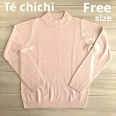 Te chichi ピンク タートルネック ニット