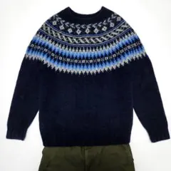 オールドジョー ノルディック柄 ネイビー セーター - メルカリ