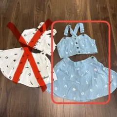 美品　シスタージェニィ　ロゴ　総柄　セットアップ　ビスチェ　スカート　130