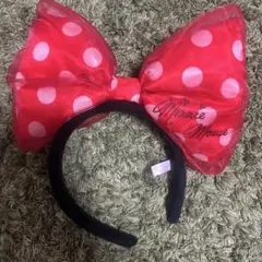 ミニーマウス 赤い水玉リボンカチューシャ