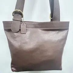 極美品　COACH オールドコーチ　トートバッグ　USA製　ブラウン　レザー