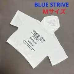 美品★ホワイト 半袖 フード付きパーカー　バックプリント　Mサイズ