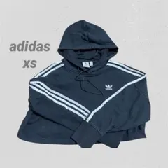 adidas クロップドパーカー 黒 レディース 美品