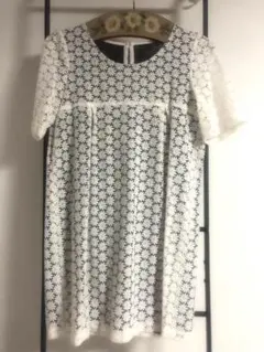 ハンドメイド 白レースワンピース　パーティー用