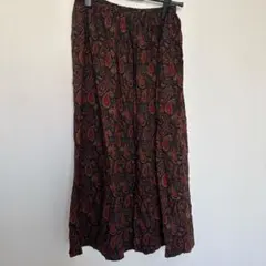 レトロ柄⭐️ペイズリー柄フレアロングスカート サイズ14
