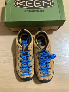 KEEN Jasper スニーカー ベージュ ブルー 25.5cm