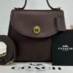 【美品】オールドコーチ 9985 2way ハンドバッグ ターンロック 斜め掛け