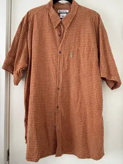 Columbia 半袖 チェックシャツ オレンジ XXLのサムネイル