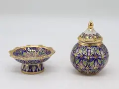 ベンジャロン　小壺&小皿　インテリア　送料込み250920