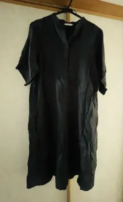 スタディオクリップ　リネン100％タックスキッパーワンピース　ギャザー　F