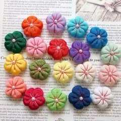 【つまみ細工・吊るし飾り】カラフル桜★２０個セット【ハンドメイド素材に♪】