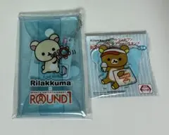 리락쿠마 ラウンドワン ミニクリアポーチ アクリルスタンドキーチェーン
