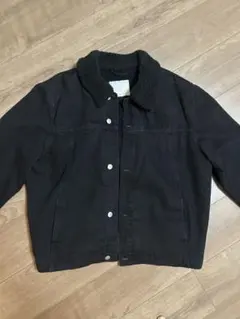 ZARA ボアデニムジャケット ブラック Lサイズ