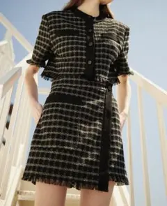 lecielbleu Check tweed skort サイズ34