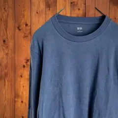 ユニクロ✨ソフトタッチクルーネックＴシャツ【Ｌ】長袖　ネイビー系