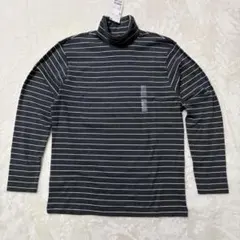 ユニクロ　ストライプ タートルネック Tシャツ Mサイズ