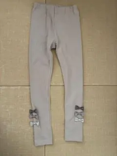リボン付きグレーレギンス 120