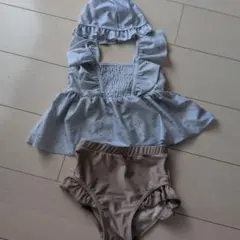 女の子用水着 セパレート フリル付き　110cm