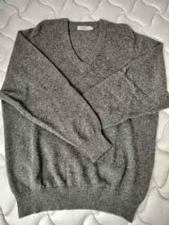 Style Edition グレー Vネックセーター L　カシミヤ100%