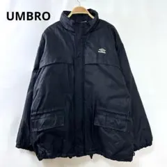 UMBRO アンブロ 刺繍ロゴ 中綿 ナイロンジャケット コート ブラック S5