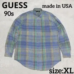 90s GUESS アメリカ製 オールドゲス パステルチェック XL USA製のサムネイル