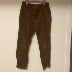 ブラウン コーデュロイ ストレートパンツ