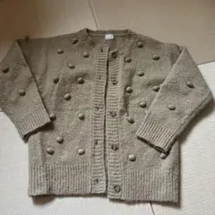 petit main ポンポンカーディガン ベージュ　サイズL