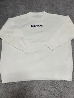 C.O.L.Z.A ホワイト DEPART プリント Mサイズ 長袖セーター