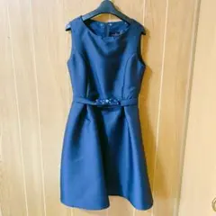 結婚式パーティーなどに　襟付きノースリーブドレス　2way